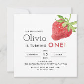 私たちのベリースイートストロベリー1stバースデースクエア 招待状 (正面)