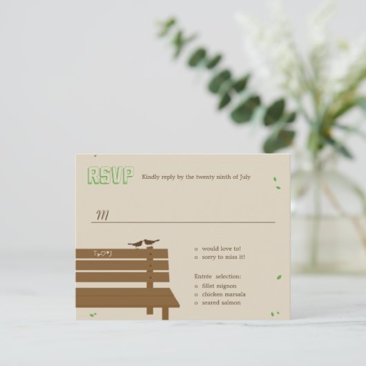 私たちのベンチウェディングRSVP /応答カード 出欠カード (スタンド正面)