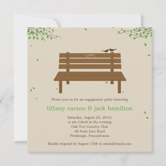 私たちのベンチエンゲージパーティー招待状 招待状 (正面)