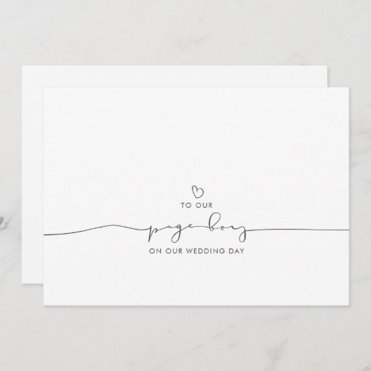 私たちのページに男の子の結婚朝のかわいいメッセージ (正面/裏面)