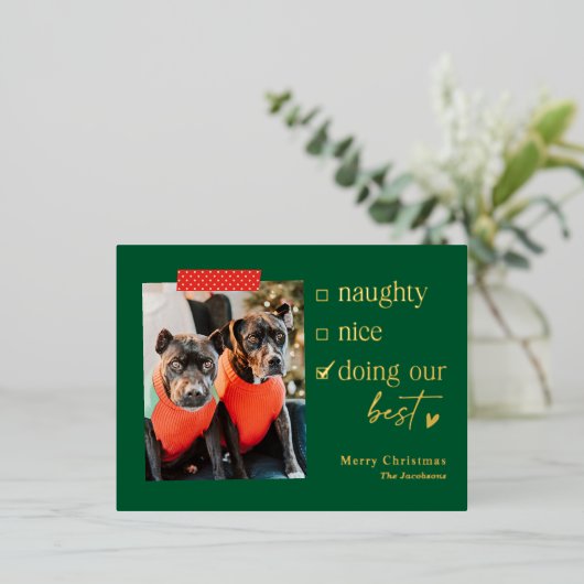 私たちのホイ最高のルホリディハガキのクリスマスカード 箔シーズンポストカード (立ち正面)