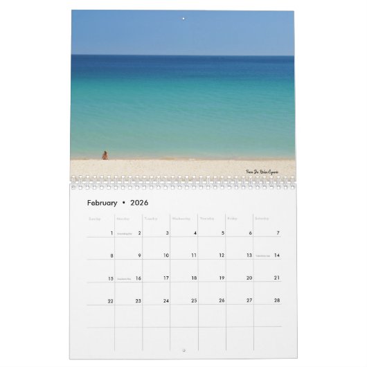 私たちのポルトガルの美しいビーチ カレンダー (2月 2026)