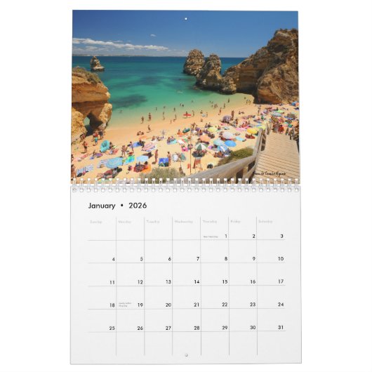私たちのポルトガルの美しいビーチ カレンダー (1月 2026)