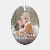私たちのミニマル初めてのクリスマス、脚本、mr&mrs、写真 メタルオーナメント (正面左)
