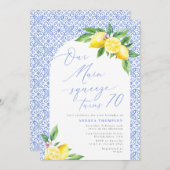 私たちのメインスクイーズ70レモンイタリアン誕生日 招待状 (正面/裏面)