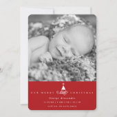 私たちのメリー小さなクリスマスかわいいベビー1stクリスマス シーズンカード (正面)