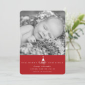 私たちのメリー小さなクリスマスかわいいベビー1stクリスマス シーズンカード (スタンド正面)