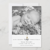 私たちのメリー小さなクリスマスかわいいベビー1stクリスマス シーズンカード (正面)