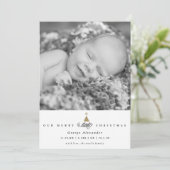 私たちのメリー小さなクリスマスかわいいベビー1stクリスマス シーズンカード (スタンド正面)