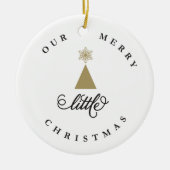 私たちのメリー小さなクリスマスかわいいベビー1stクリスマス セラミックオーナメント (正面)