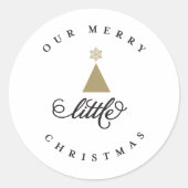 私たちのメリー小さなクリスマスかわいいベビー1stクリスマス ラウンドシール (正面)