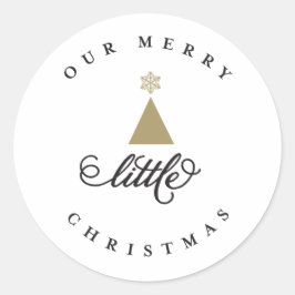 私たちのメリー小さなクリスマスかわいいベビー1stクリスマス ラウンドシール