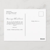 私たちのメリー小さなクリスマススターベビー発表 ポストカード (裏面)