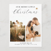私たちのメリー小さなクリスマススターベビー発表 ポストカード (正面)