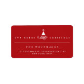 私たちのメリー小さな初めてのクリスマスかわいいベビーアドレス ラベル (正面)