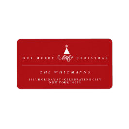 私たちのメリー小さな初めてのクリスマスかわいいベビーアドレス ラベル