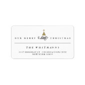 私たちのメリー小さな初めてのクリスマスかわいいベビーアドレス ラベル (正面)