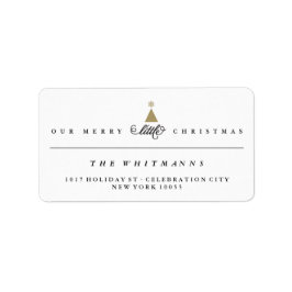 私たちのメリー小さな初めてのクリスマスかわいいベビーアドレス ラベル