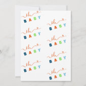 私たちのラッキーアヒルかわいい赤ちゃんシャワーパーティー水色 招待状 (裏面)