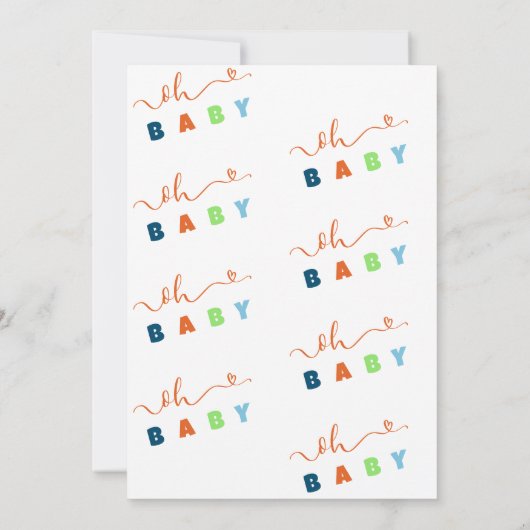 私たちのラッキーアヒルかわいい赤ちゃんシャワーパーティー水色 招待状 (裏面)