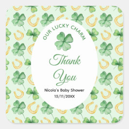 私たちのラッキーチャームSt Patrick'sベビーシャワー スクエアシール