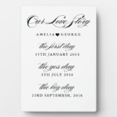 私たちのラブストーリーのタイムラインサイン フォトプラーク (正面)