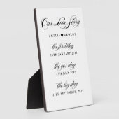 私たちのラブストーリーのタイムラインサイン フォトプラーク (側面)