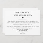 私たちのラブストーリーは今でも日付の変更を語られる 招待状 (正面/裏面)