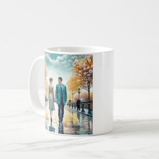 私たちのラブストーリーは私のお気に入り コーヒーマグカップ (正面左)