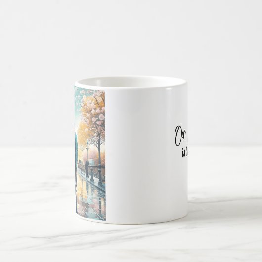 私たちのラブストーリーは私のお気に入り コーヒーマグカップ (中央)