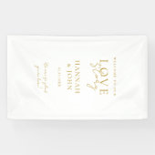 私たちのラブストーリーへようこそ！エレガントでモダンな 横断幕 (横)