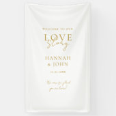 私たちのラブストーリーへようこそ！エレガントでモダンな 横断幕 (縦)