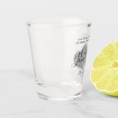 私たちのラブストーリーシルバーグリッターハート結婚式の引き出物 ショットグラス (左)