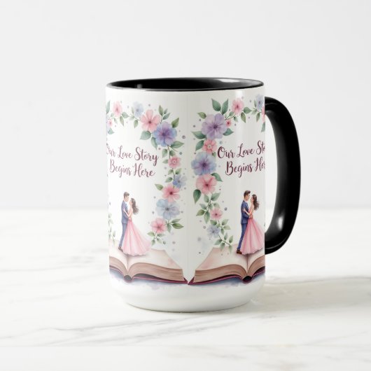 私たちのラブストーリーフローラ結婚マグ マグカップ (正面右)