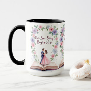 私たちのラブストーリーフローラ結婚マグ マグカップ