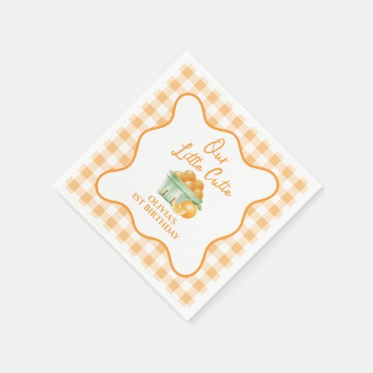 私たちのリトルかわいこちゃんオレンジの誕生日 スタンダードカクテルナプキン (角)