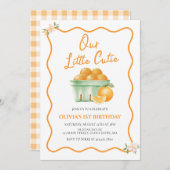 私たちのリトルかわいこちゃんオレンジの誕生日 招待状 (正面/裏面)