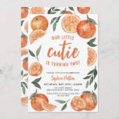 私たちのリトルかわいこちゃん子供の誕生日パーティー 招待状 (正面/裏面)