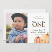 私たちのリトルカボキンウッドランド秋ファースト誕生日 招待状 (正面)