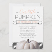 私たちのリトルカボキンバッファロープレイド秋1st誕生日 招待状 (正面)