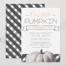 私たちのリトルカボキンバッファロープレイド秋1st誕生日 招待状