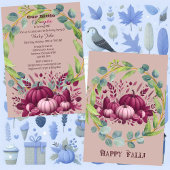 私たちのリトルカボキンパープル1st誕生日秋リース 招待状