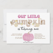 私たちのリトルカボキンピンク誕生日招待状 招待状 (正面)