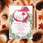 私たちのリトルカボキンピンク1stバースデーグリーンリース 招待状