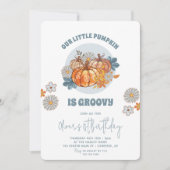 私たちのリトルカボキンブルーデイジー1st誕生日 招待状 (正面)