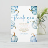 私たちのリトルカボキンブルーホワイト秋誕生日パーティー サンキューカード (スタンド正面)