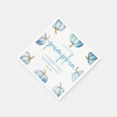 私たちのリトルカボキンブルーホワイト秋誕生日パーティー スタンダードカクテルナプキン (角)