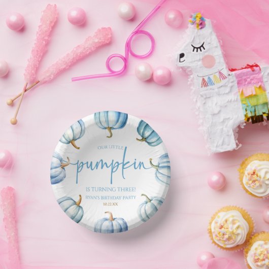 私たちのリトルカボキンブルーホワイト秋誕生日パーティー ペーパーボウル (パーティー)