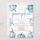 私たちのリトルカボキンブルーホワイト秋誕生日パーティー 招待状 (正面)
