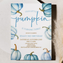 私たちのリトルカボキンブルーホワイト秋誕生日パーティー 招待状